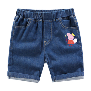 小猪佩奇童装女童夏季短裤儿童纯棉五分裤男童休闲牛仔裤宝宝裤子