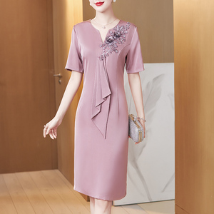 儿子结婚妈妈礼服年轻款丈母娘婚礼服高贵喜婆婆婚宴装2022年夏季