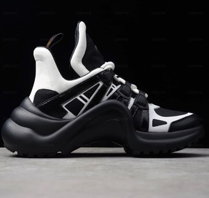 欧洲站拱弓形si lv/果冻老爹鞋女ins潮秋季透气厚底增高v家运动鞋