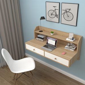 简约挂墙书桌壁挂式电脑桌家用学习桌学生写字桌卧室梳妆台办公桌