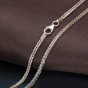 维恩典雅 18k金玫闪白肖邦链项链闪亮毛衣链 2.1mm粗40-60cm