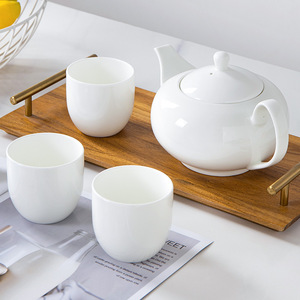 景德镇陶瓷茶壶大容量白色骨瓷凉水壶摆台茶具套装夏季家用茶水壶