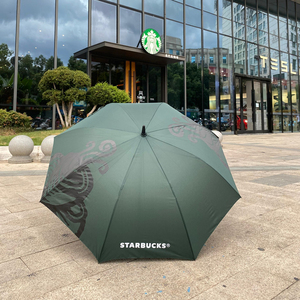 星巴克大号长柄双人雨伞超大防风创意弯钩碳纤维文艺雨伞情侣伞
