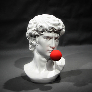 创意吹泡泡大卫雕塑石膏像酒柜摆件家居饰品艺术北欧客厅玄关装饰