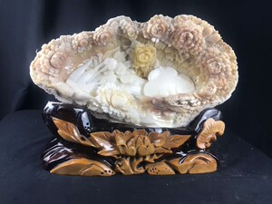 360人付款淘宝一对漂亮民国老椰子云锦纹官帽形状海南特产椰子岛摆件