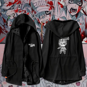 工作细胞兜帽风衣秋冬韩版血小板中长款卫衣服男披风加绒外套动漫