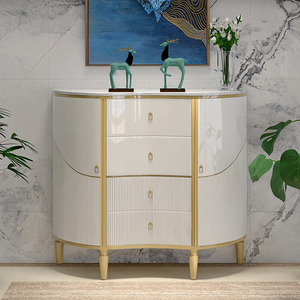 欧韵家居1155淘宝半圆玄关柜现代简约设计感ins风客厅岩板玄关桌子