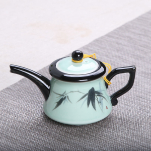 泡茶壶青瓷陶瓷功夫茶具单壶茶杯盖碗山水竹子250ml中式小茶壶