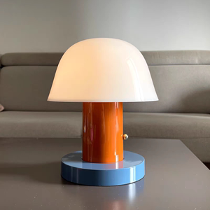丹麦卧室床头蘑菇台灯充电触摸调光北欧创意简约儿童房氛围小夜灯