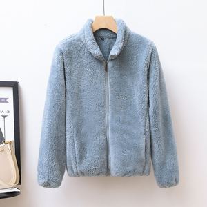 双面珊瑚绒外套女2022秋冬抓绒衣开衫加绒加厚保暖短款摇粒绒上衣
