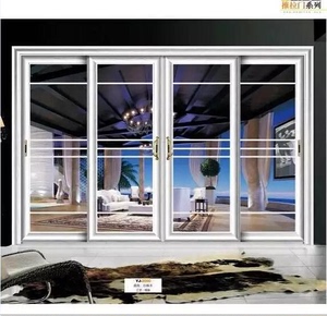 四开门玻璃门阳台门钛合金推拉门四吊门移门定制门全国包邮凹弧料