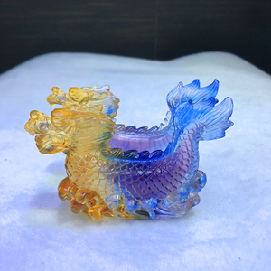 琉璃工艺品龙船名片座一帆风顺名片夹摆件办公室桌面实用高档礼品
