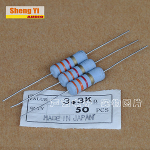进口日本koa大功率色环电阻5w 3.3k 3300欧 5% 全新原装高品质