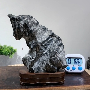 中国四大奇石之首安徽灵璧石,灵璧头皮象形石福猫,灵璧石摆件