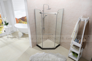 全钢化玻璃 隔断浴屏 简易浴室 洗澡间淋浴房钻石型8MM厚品牌特卖