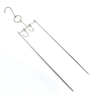 不锈钢乳猪钩子加粗方形带钩琵琶叉烤乳猪挂钩烧腊工具配件用品