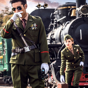 影楼拍照主题服装民国军装演出服时尚情侣写真拍摄复古军阀剧本杀