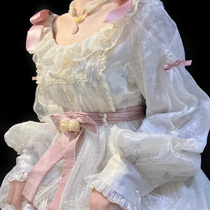 2022春原创蔷薇优雅cla系lolita裙中长款复古洛丽塔公主洋装裙