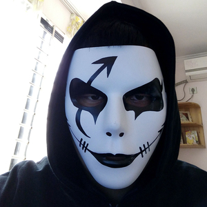 万圣节手绘白色鬼步舞面具男恐怖搞笑街舞表演化妆舞会鬼脸假面女