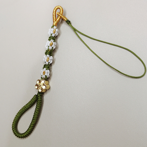 桃花小雏菊手机链编织diy材料包送教程手工挂件绳梅花小粉花小众a