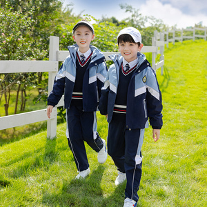 2024新款小学生校服冲锋衣秋冬季幼儿园园服套装儿童班服运动服装