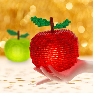 圣诞节拼装积木益智玩具兼容乐高儿童拼图平安夜礼物发光苹果摆件