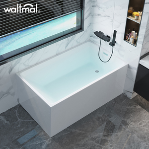 沃特玛小户型亚克力独立式浴缸家用成人日式方形迷你浴盆1.1-1.3m