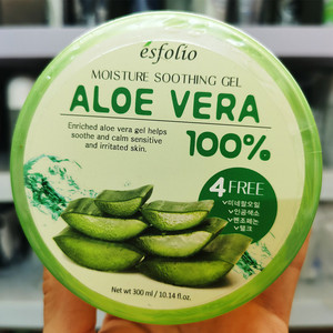 包邮esfolio韩国aloe vera 100%芦荟胶抗痘淡印睡眠补水免洗面膜