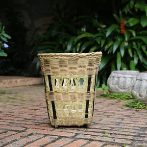 云南丽江纳西族背箩天然竹篾手工竹编大中小号竹篓采茶篮收纳箩筐