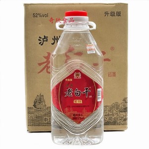 白酒泸州老白干52度浓香型升级版蜀醇老白干4l*4桶装老窖公司红标