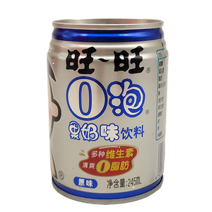 旺旺o泡果奶旺仔牛奶245ml*12铁罐大瓶装原味0脂肪学生儿童早餐奶