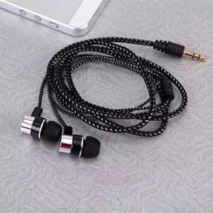实用时尚 MP3/mp4布线布绳重低音炮耳机 入耳式编织绳线有线耳塞