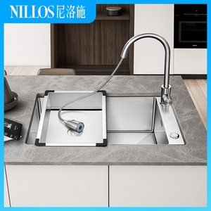 NILLOS尼洛施 水槽单槽304不锈钢厨房加厚洗菜盆下沉式水槽洗菜池