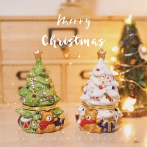 一个抽屉 可爱陶瓷首饰盒圣诞树小熊收纳罐子装饰摆件生日礼物