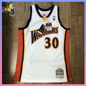 mitchell ness mn 库里 勇士30号 新秀复古白色 新版热印sw 球衣