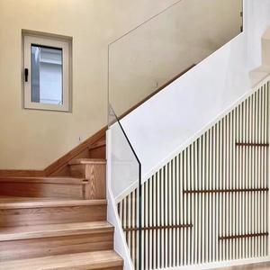 楼梯木扶手钢化玻璃