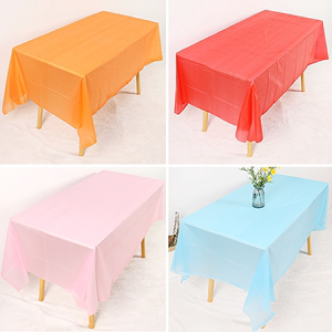 小清新长方形一次性桌布儿童派对布置塑料单色长桌甜品台布纯色