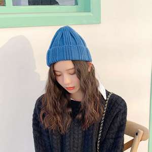 瓜皮帽女winter warm beanies casual short thread hip hop hat