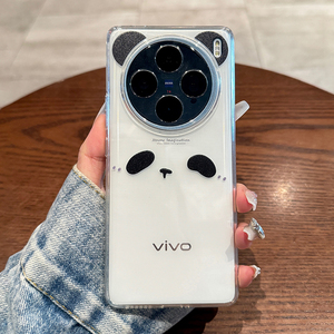 适用vivox100s手机壳新款x100pro熊猫保护套vivo+镜头全包防摔spro女vivox100ultra系列透明vivi男新品硅胶66