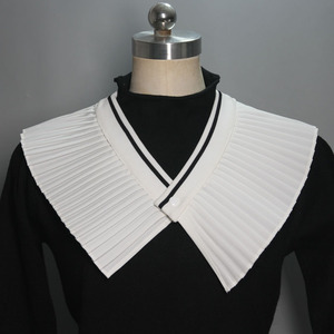 大风琴袖假领套装秋冬装饰假袖子时尚百搭领口袖口百褶装饰复古白