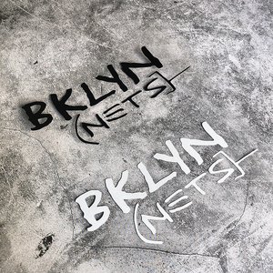 nba篮网bklynnets手写字体创意时尚标志汽车贴纸杜兰特欧文乔丹