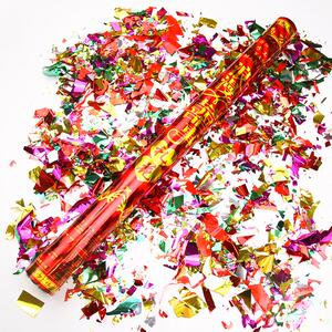 婚礼礼花彩花筒生日喷彩带丝手持结婚礼花筒礼炮彩炮浪漫喜事60cm