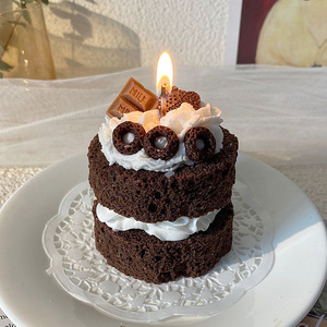 创意精致可爱巧克力多层蛋糕造型香薰蜡烛送女生闺蜜生日伴手礼物