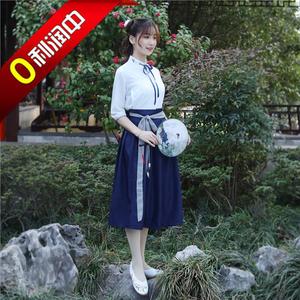 蓝色古装校服