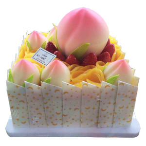 烘焙 做寿寿桃巧克力装饰生日蛋糕装饰品 10*12.5cm 巧克力大寿桃