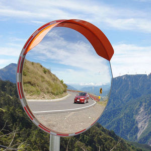 不锈钢道路反光镜1米镀锌广角镜公路室外安全凸面镜不锈钢转角镜