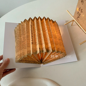 折纸翻页书灯 ins原创自制氛围感灯 复古做旧字母纸张diy创意礼物