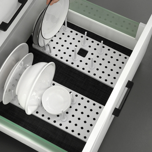 日本厨房抽屉沥水碗盘架分隔设计控水放杯子餐具托盘收纳置物架