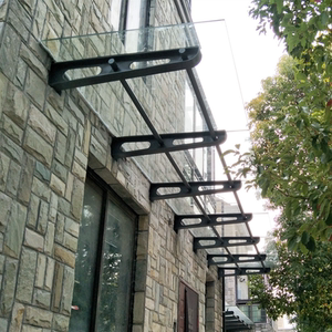 定制夹胶玻璃雨棚别墅车棚钢结构阳光房封阳台棚庭院天井露台棚