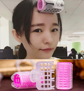 空气刘海卷发器不伤发自粘卷发筒日韩发饰品子母扣带齿发夹卷发